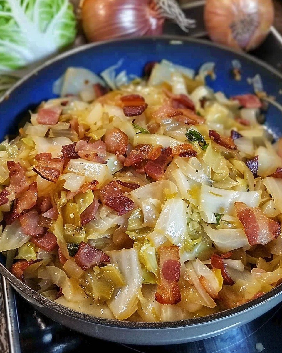 Fried Cabbage with Onions and Bacon