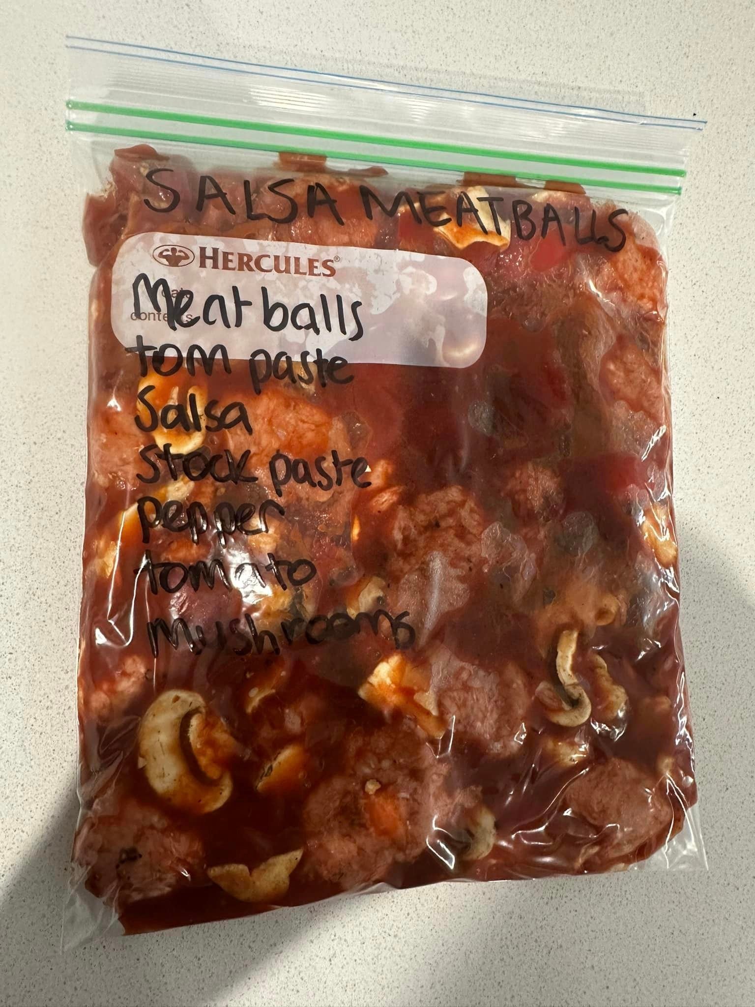 Salsa Verde Meatballs Bag of ingredients Recipe