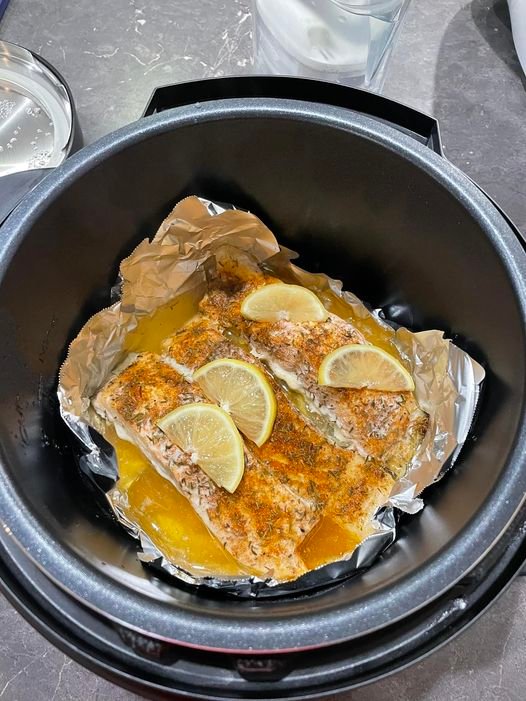 Slow-cooked salmon