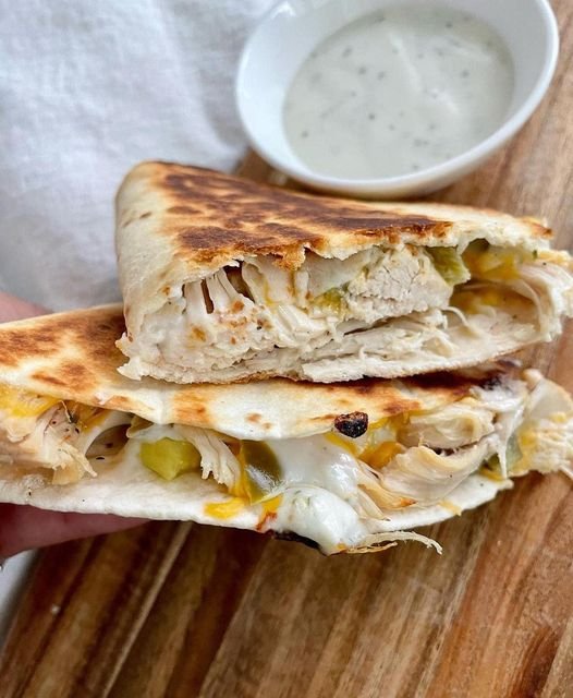 weight watchers spicy chicken ranch quesadillas